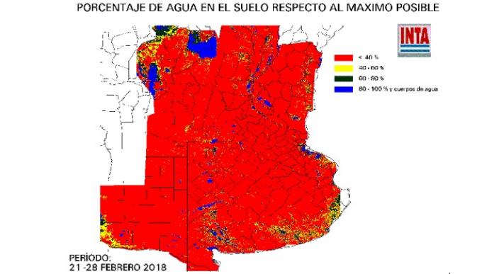 80% de la región núcleo en condiciones de sequía