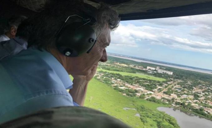 Macri recorrió zonas de Chaco afectadas por las inundaciones