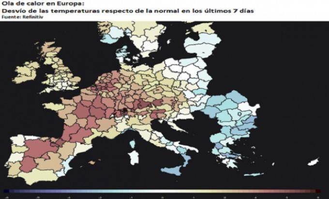 Ola de calor sin precedentes en Europa impulsaría las exportaciones argentinas de trigo