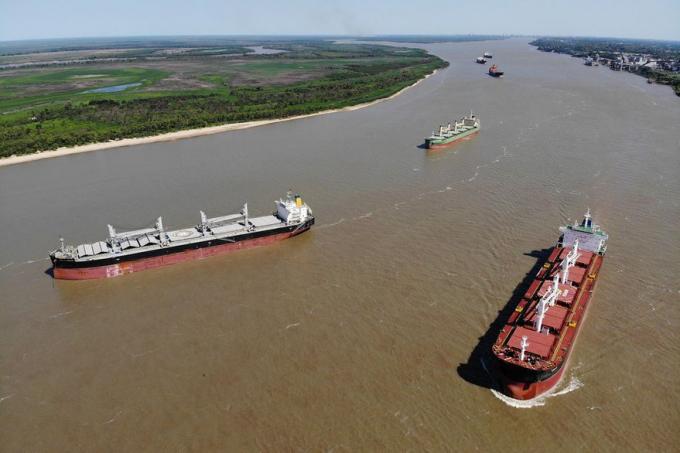 Alerta: por la bajante del río Paraná los buques cerealeros cargan un 10% menos.