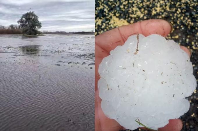 Superó todo el pueblo bonaerense que tuvo la lluvia más importante en 103 años y el lugar donde la piedra generó pánico