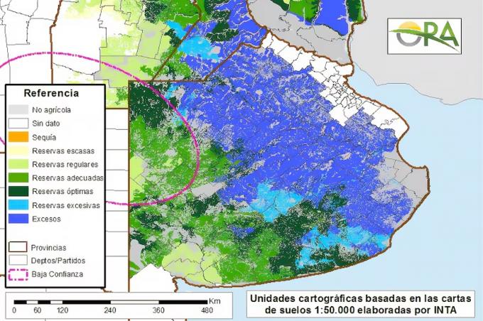 Vienen más lluvias un informe del Gobierno revela que la mitad de la provincia de Buenos Aires está con excesos de agua