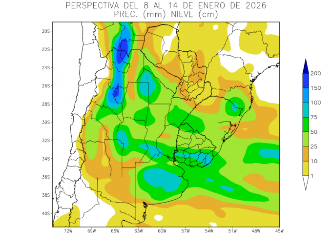 Descenso térmico y lluvias abundantes en gran parte del área agrícola