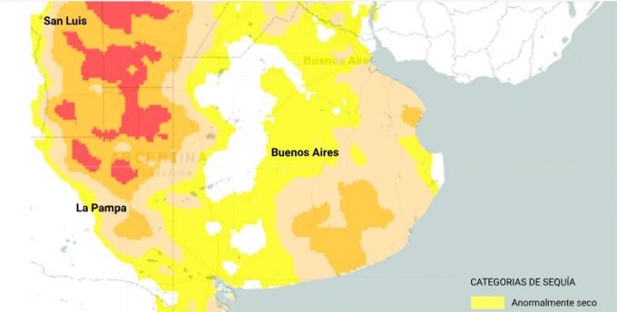 Alerta casi el 30% del país está con sequía y hay una provincia con un riesgoso 80%