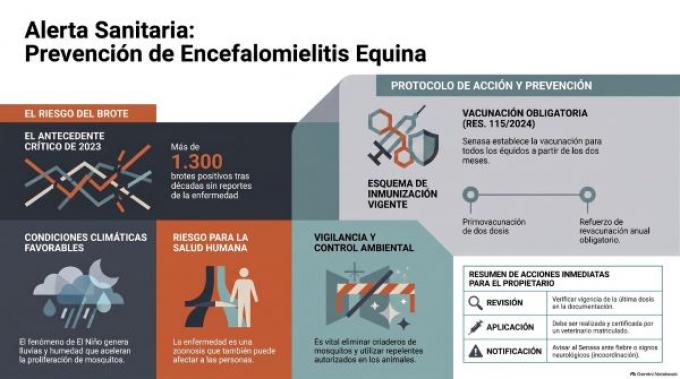 Mosquitos y caballos: alertan por el riesgo de encefalomielitis