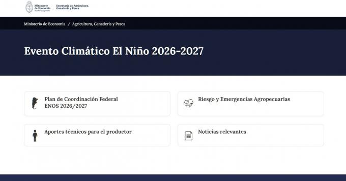 El Niño 2026-2027: Agricultura habilitó una nueva web