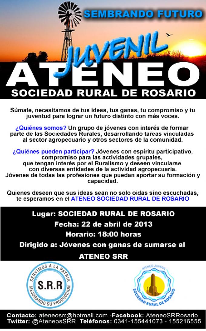 El Ateneo Juvenil de Sociedad Rural de Rosario, de reunión