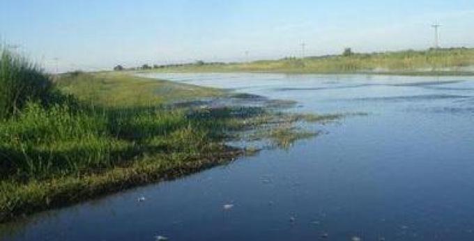 Así de inundados están los campos del sur de Santa Fe.