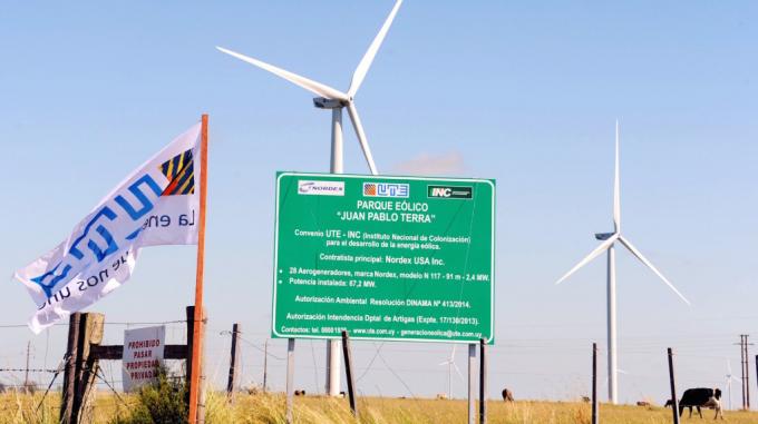 Uruguay líder en gestión de recursos naturales: este año el 93% de la producción energética se originó en fuentes renovables