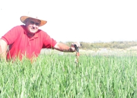 Pedro Sensini, de Villarino, vivió la gran crisis del ajo en los años 80 y teme que ahora se repita con la cebolla