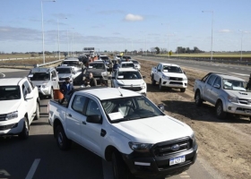 Fuerte protesta de productores en contra del Gobierno en Pergamino