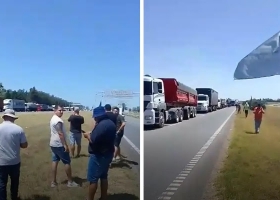 Transportistas cortan la autopista Rosario-Buenos Aires por un reclamo de tarifas