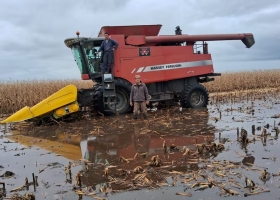 Le estamos ganando la hazaña de un productor para cosechar en medio del agua