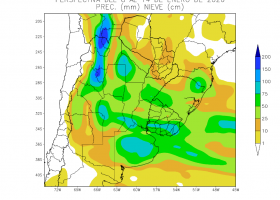 Descenso térmico y lluvias abundantes en gran parte del área agrícola