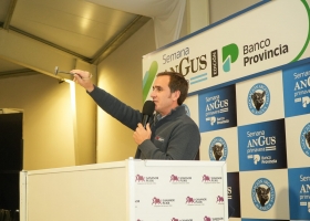 Gran debut de Gananor Pujol en la Semana Angus: remató 4.000 cabezas con agilidad