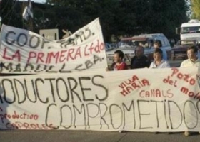 Los tamberos salieron a apoyar el paro del campo